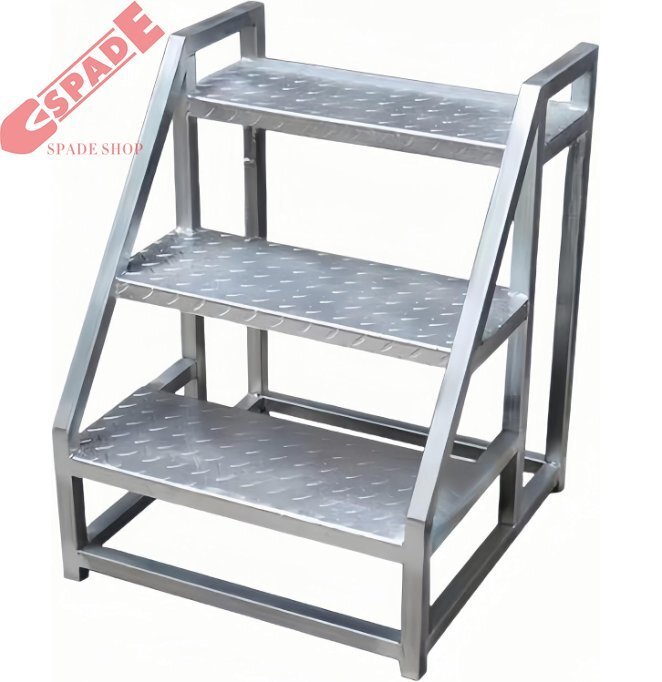 踏み台 3ステップ屋外はしごスツール、階段 はしご 踏台 家庭用階段 日焼け防止性、耐腐食性手すり両側 安全で安定した 60*62*70cm拍卖