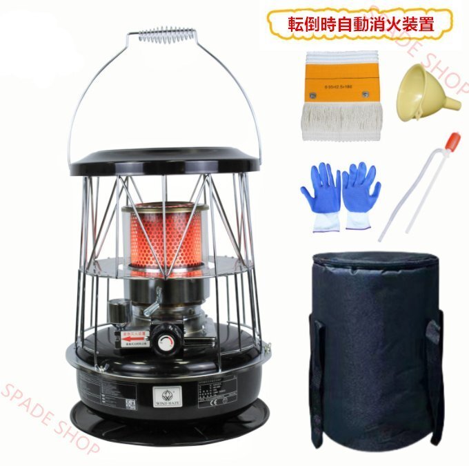 2025新品 石油ストーブ 5.2L 2.6kw 対流式石油ストーブ 対流式暖房 転倒自動消火 省エネ 小型 持ち運びやすい 収納袋付き アウトドア拍卖