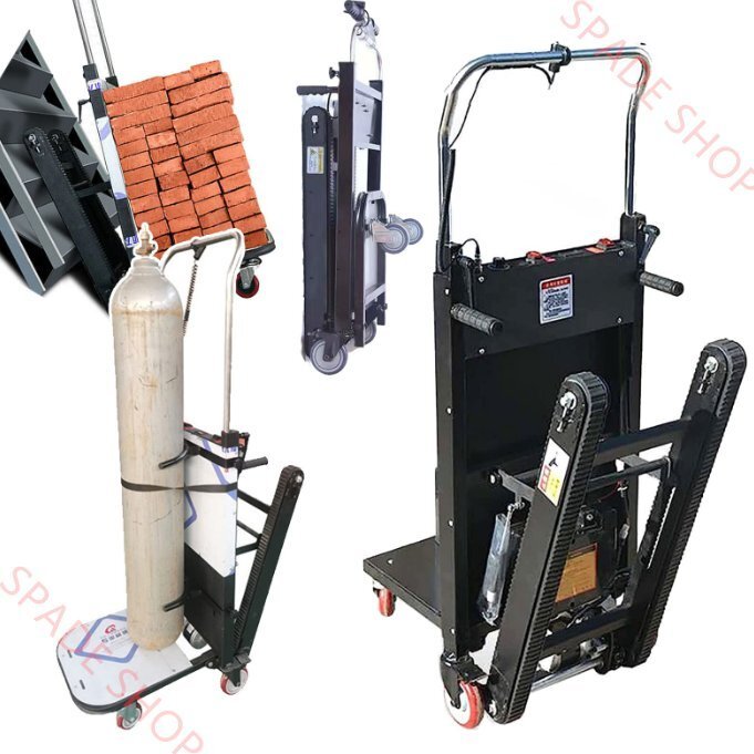 電動階段昇降機 -サックトラック トラック電動サック 耐荷重300Kg(24V 26Ah) 伸縮ハンドル付き 階段昇降(80階),Black拍卖