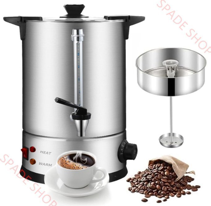業務用コーヒーバケツ 電気ケトル 湯沸かしポット 電熱保温バケツ コーヒーポット 30-110℃ 温度調節可能 ビュッフェ用飲料ウォーマー 8L拍卖