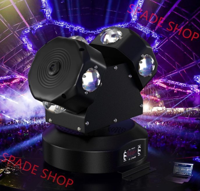120W 8LED 舞台照明 ムービングライト 高輝度 パーティーライト ステージライト ディスコライト DMXモード 13チャンネル 回転ビームライト拍卖