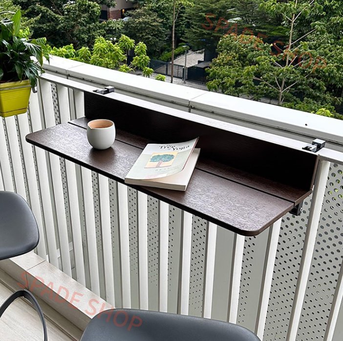 屋外折りたたみサイドテーブル、高さ調整可能折りたたみ式吊りテーブルベランダテーブル、デスク バルコニー ハンギングテーブル、バルコニ拍卖