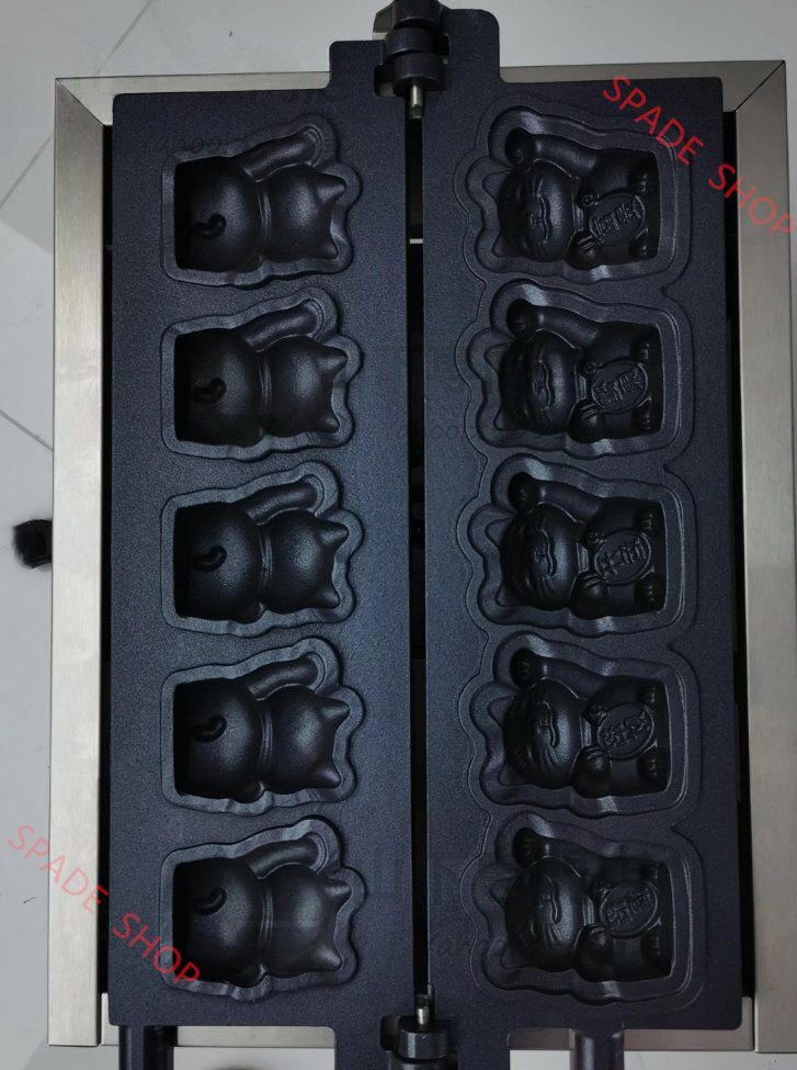 招き猫のキャラクター焼き 招き猫の人形焼き 招き猫のベビーカステラ焼器 たい焼き 5匹 LPガス式拍卖