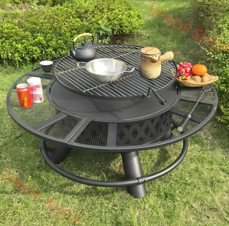 ファイヤーピット テーブル バーベキュー 耐熱性 自宅 庭 家庭用5-10人 囲炉裏 おしゃれ 焚き火台 BBQグリル 焚火台 大型 ステンレスグリル拍卖