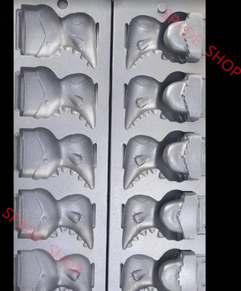 恐竜のキャラクター焼き 人形焼き 恐竜焼き器 たい焼きパフェ 鯛パフェ 5匹 LPガス式_業務用拍卖