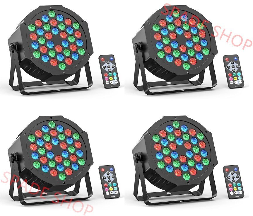 4個セット 36LEDx36W RGB 舞台照明 ステージライト ビームスポットライト リモコン付き ステージ照明 音声制御 パーライト ステージパフ拍卖