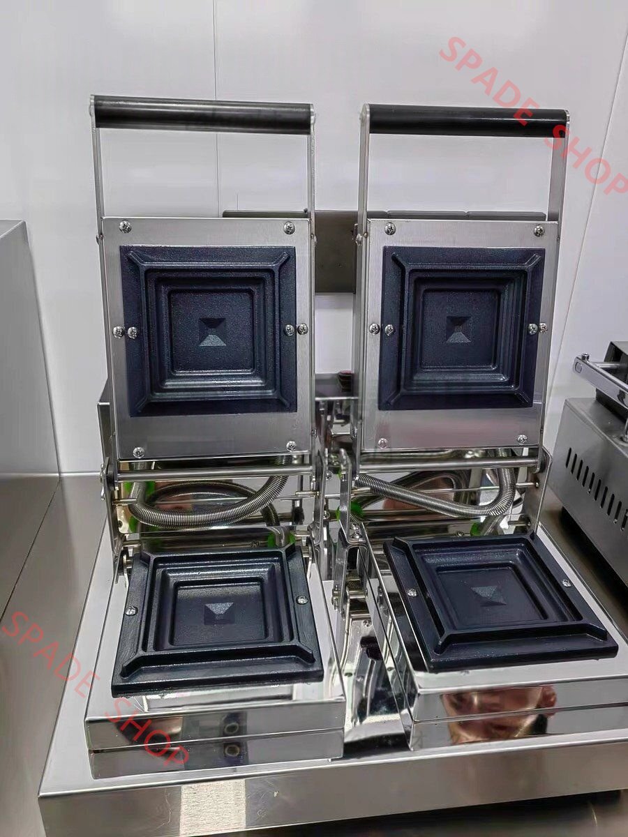 電気 ホットスナッカー ホットサンドメーカー 2連式 2個焼き デジタルディスプレイ付き 単相 100V拍卖