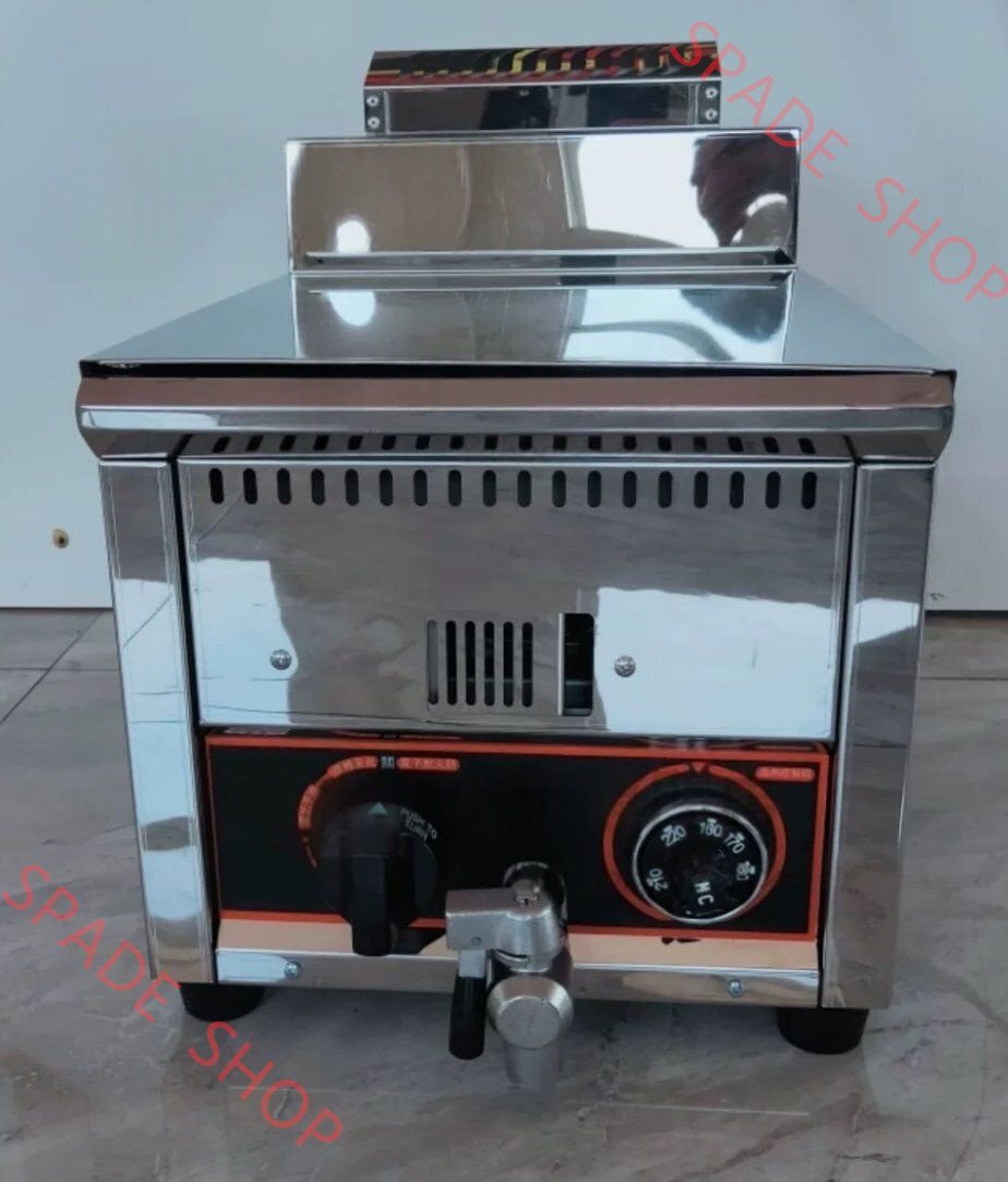 LPガス 業務用 ガスフライヤー 25L 揚げ物天ぷら 鏡面ステンレス サーモスタット 温度調節機能付き拍卖