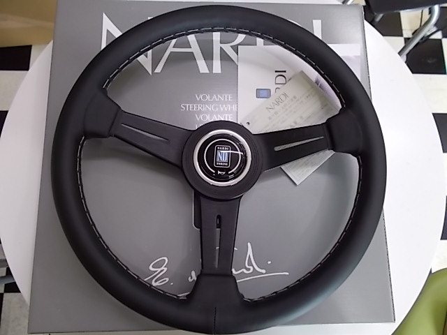 NARDI ナルディ Classic レザー N341 ブラックレザー&ブラックスポーク 340mm 送料無料拍卖