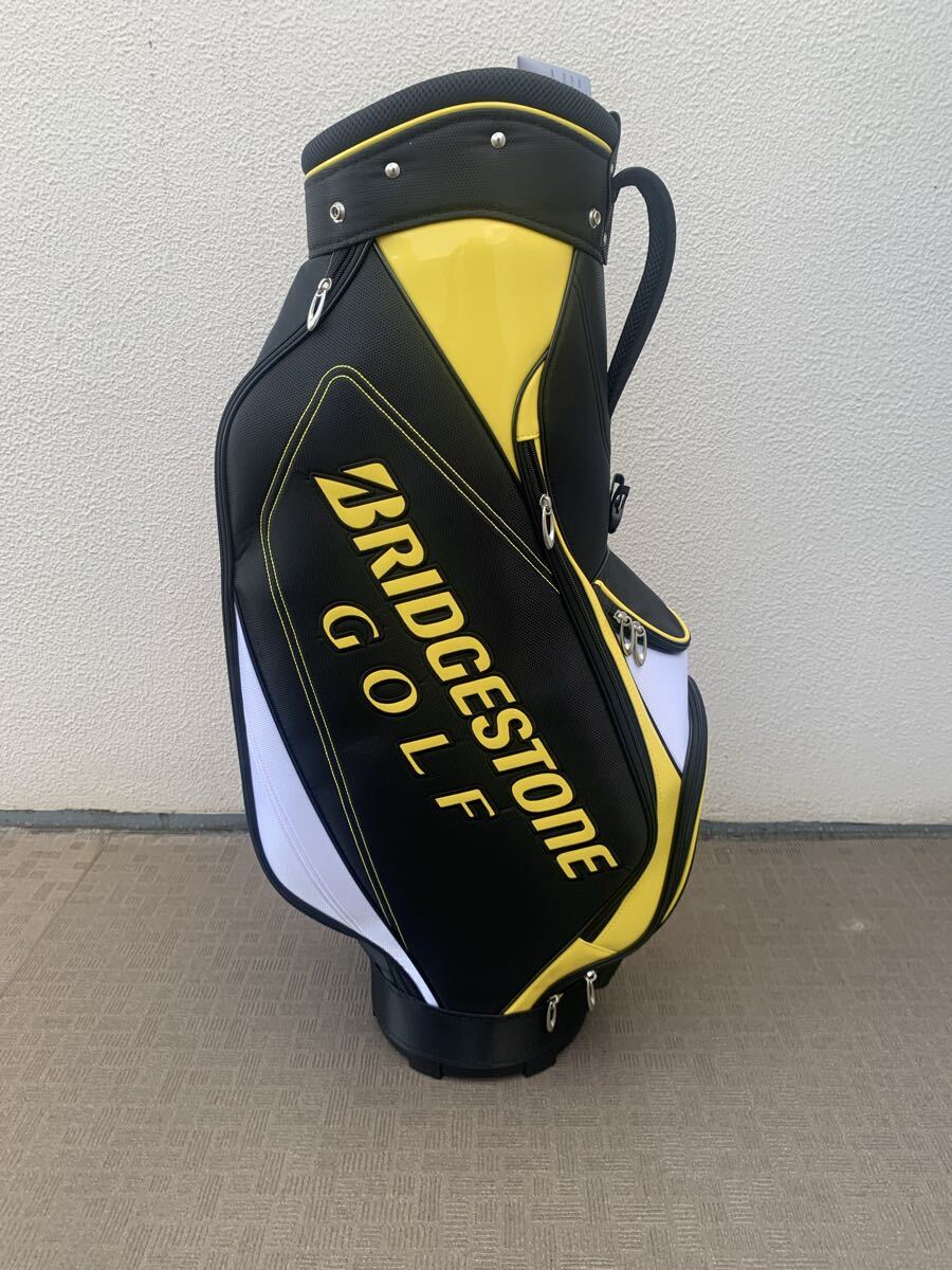 新品 ブリヂストン 軽量キャディバッグ CBG21Y ブラック×イエロー 9型2.8kg拍卖