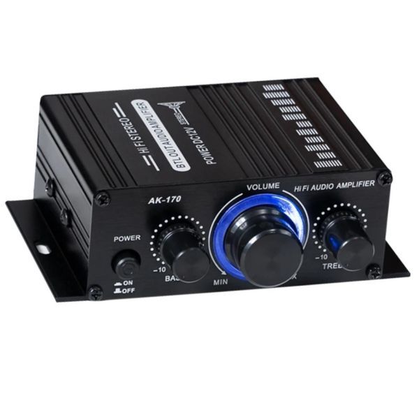小型軽量Hi-Fi ステレオアンプ 2ch Output power Amplifier 200+200w BTL 入力ピンジャック 高音と低音の調整 ★鄭AV拍卖