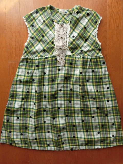 KPニットプランナー◆起毛生地のチェック柄ワンピース◆150拍卖