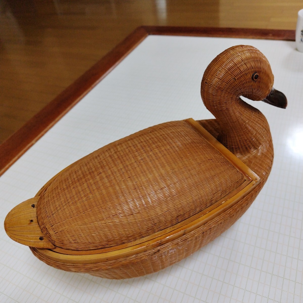 竹細工 鴨の小物入 オブジェ インテリア  置物(中古)拍卖