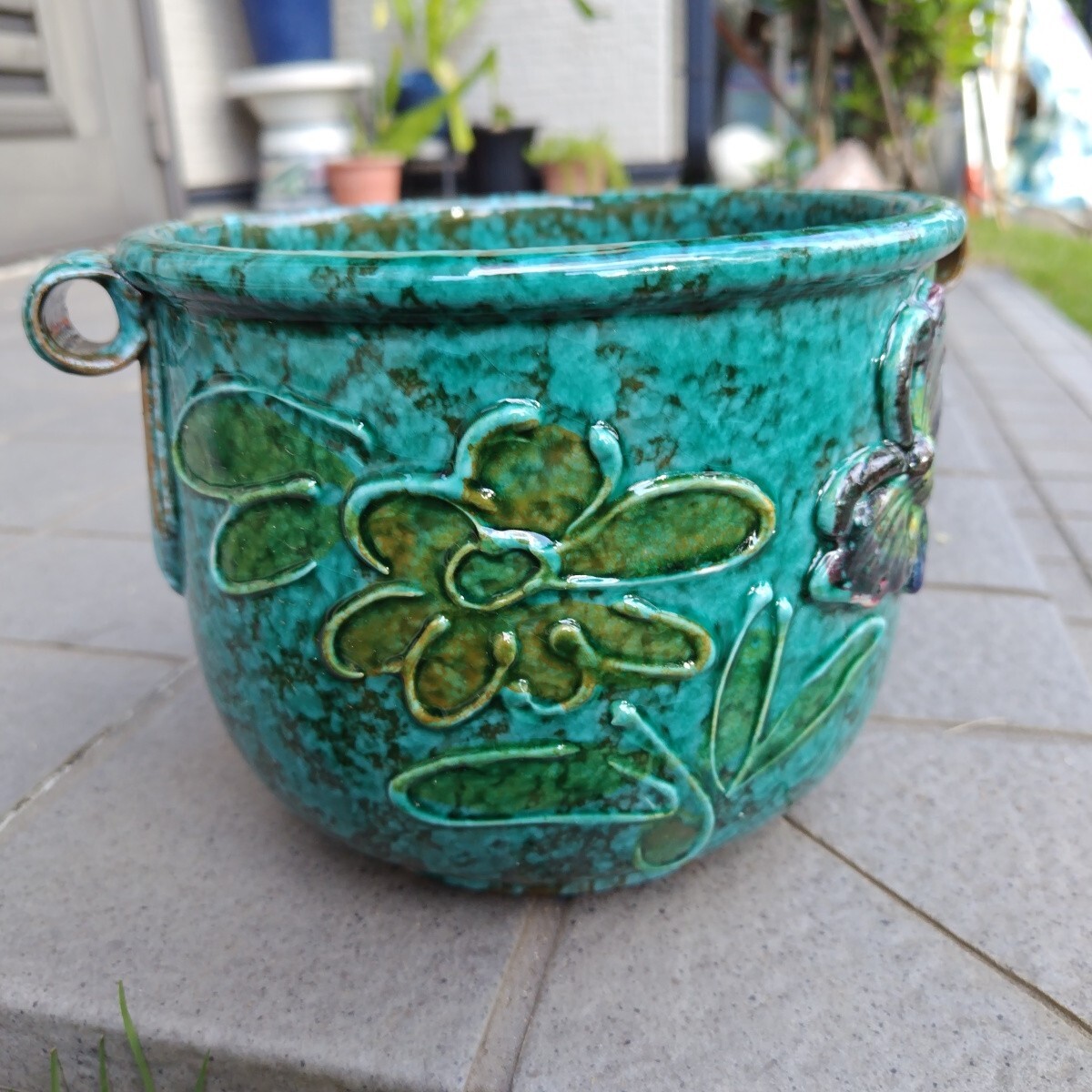 フラワーポット イタリア製  インテリア 陶器製 (中古)拍卖