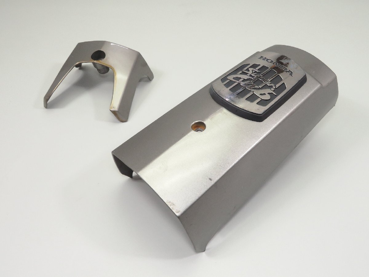 ③スーパーカブ50カスタム/AA01 セル付 純正 外装 フロント ネック カバー/カウル 銀/シルバー 検 ノーマル 1 C50 C70 C90 HA02 上下拍卖