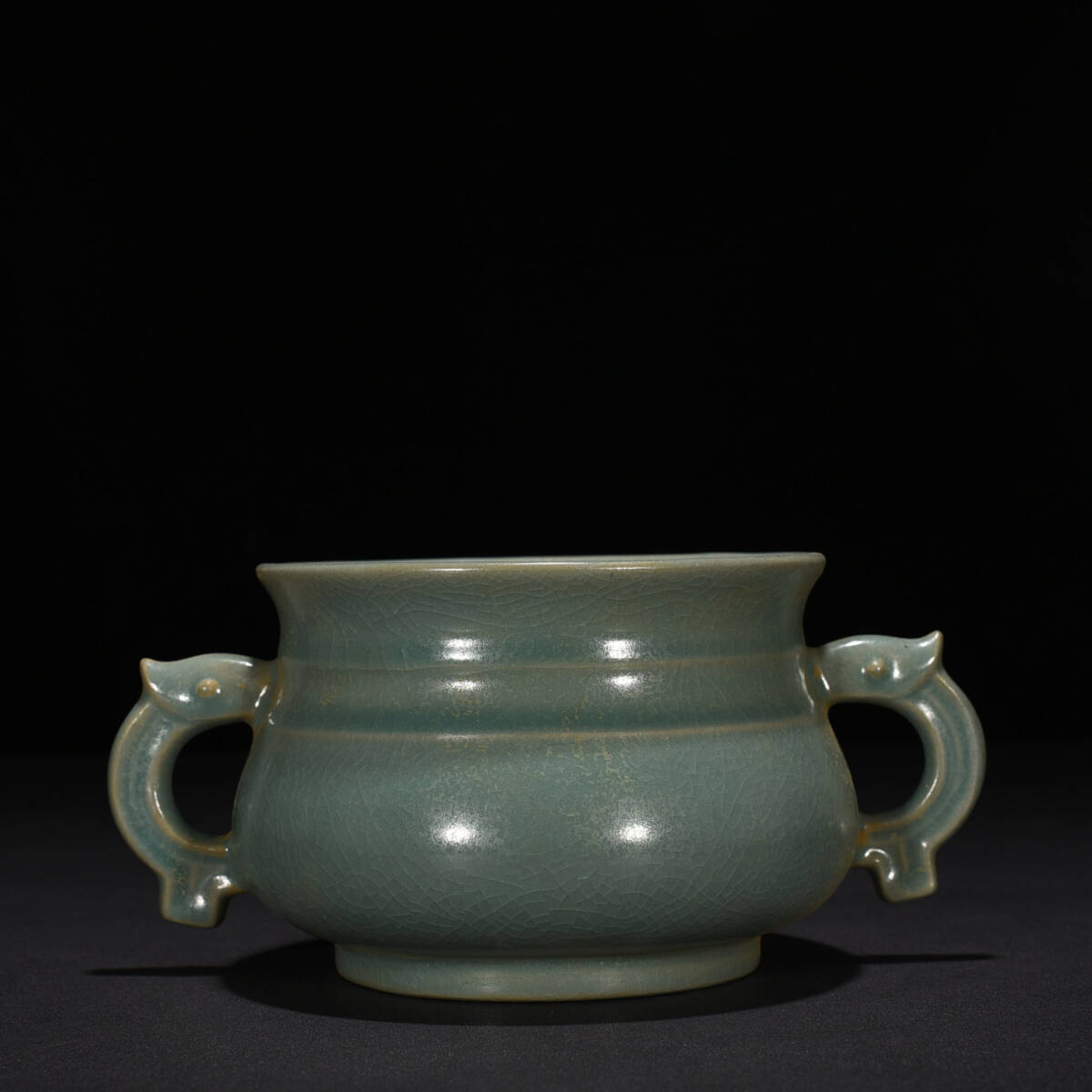 宋時代 汝窯 天青釉炉 唐物 箱付き 陶磁器 中国美術 古美術 置物 骨董品 H68拍卖