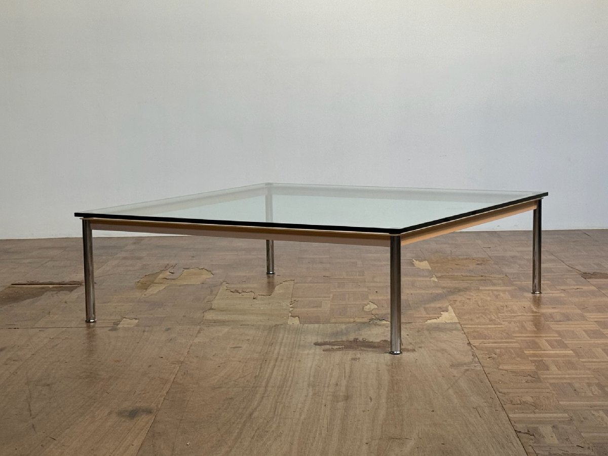 -os130|Cassina モダニズム名作 I CONTEMPORARY COLLECTION Le Corbusier 10 TABLE EN TUBE/LC10 ガラスセンターテーブル|カッシーナ拍卖