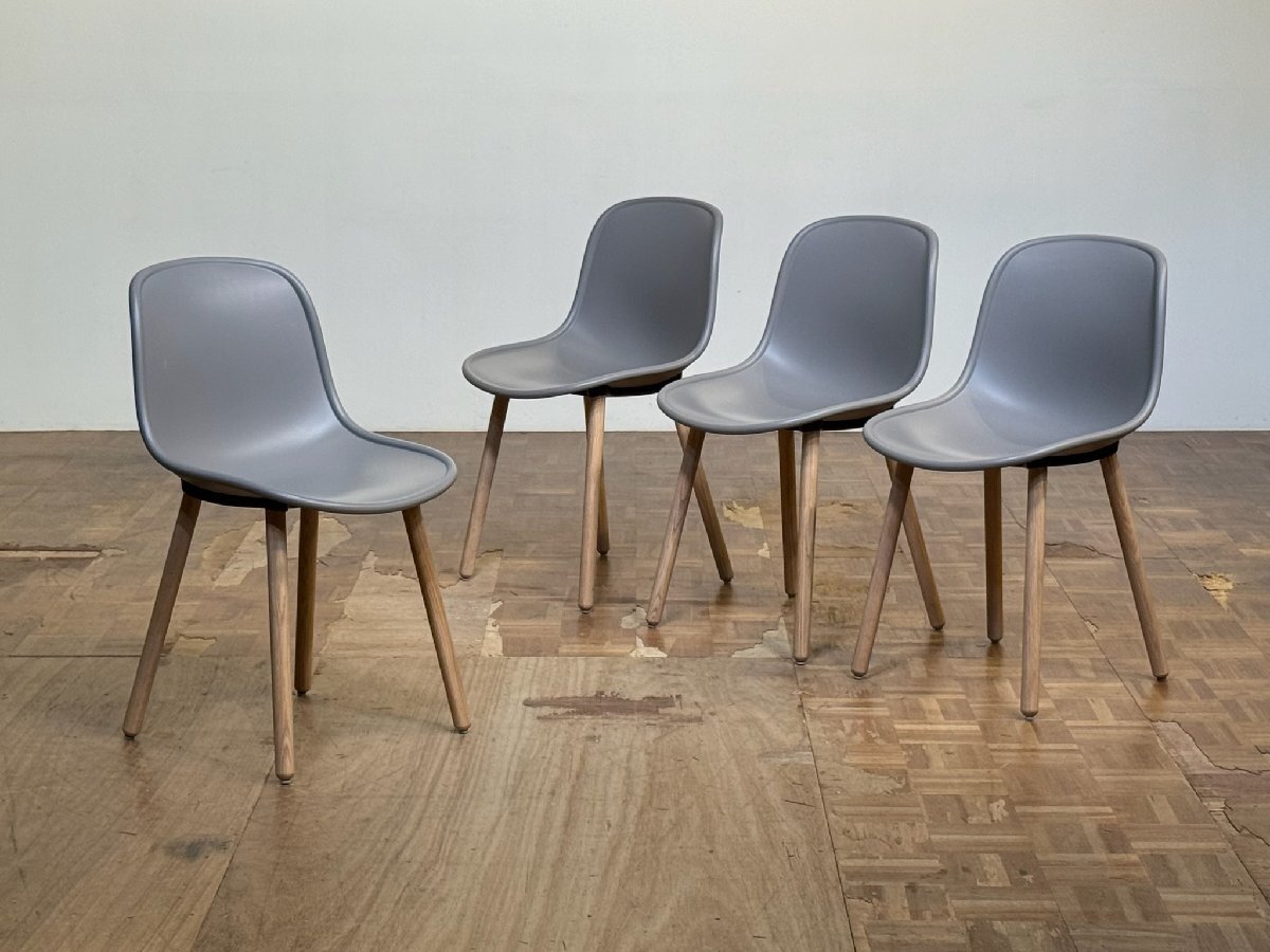 -ps01197/|HAY 名作 オーク無垢 NEU 12/ノイ ミニマムリムダイニングチェア×4|ヘイ ムート ヴィトラ シボネ アクタス カフェ 店舗什器拍卖