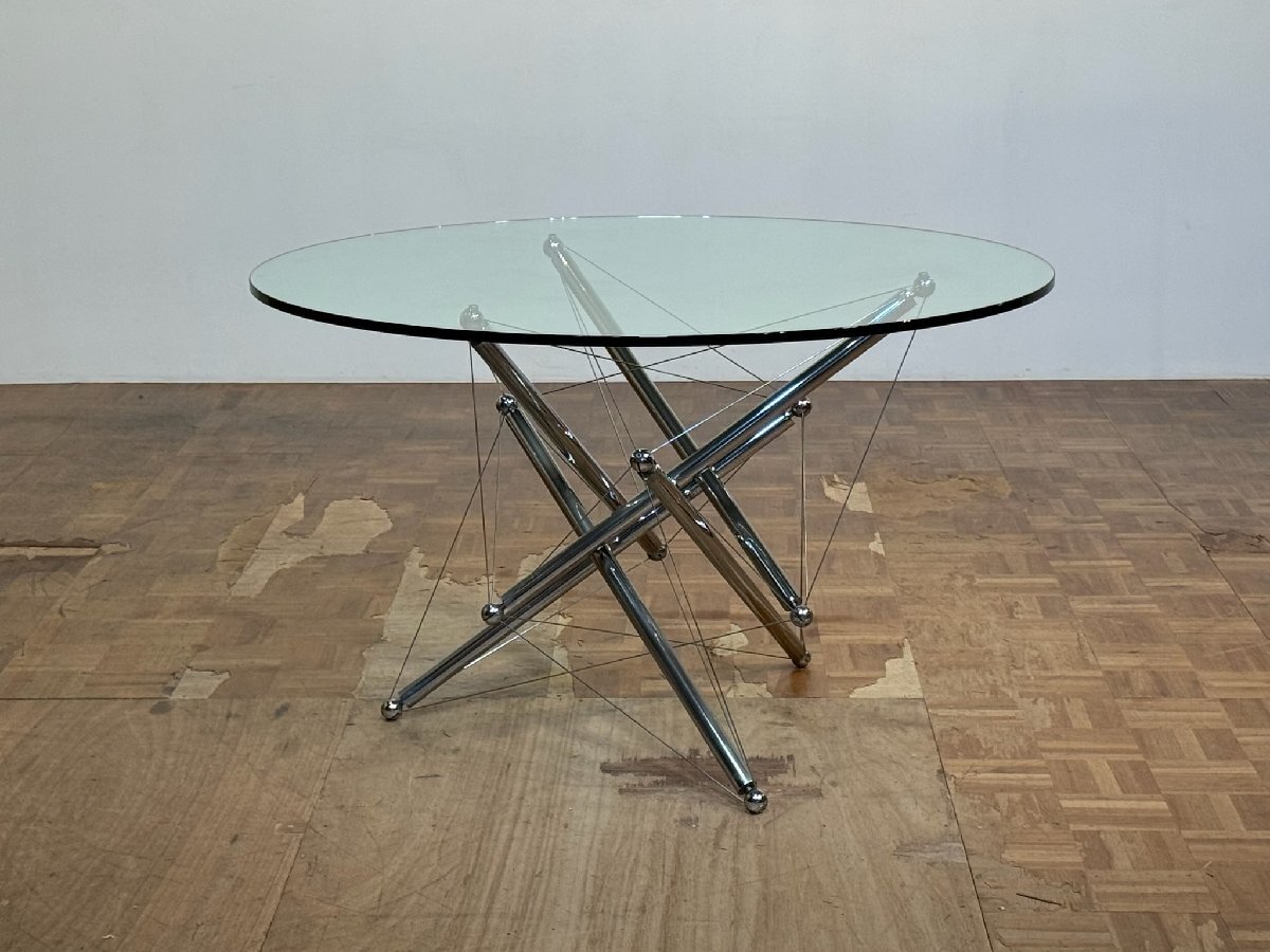 -ss01299|Cassina 名作 Theodore Waddell 714 ラウンドガラスダイニングテーブル|カッシーナ B&Bイタリア MoMAコレクション ドリアデ拍卖