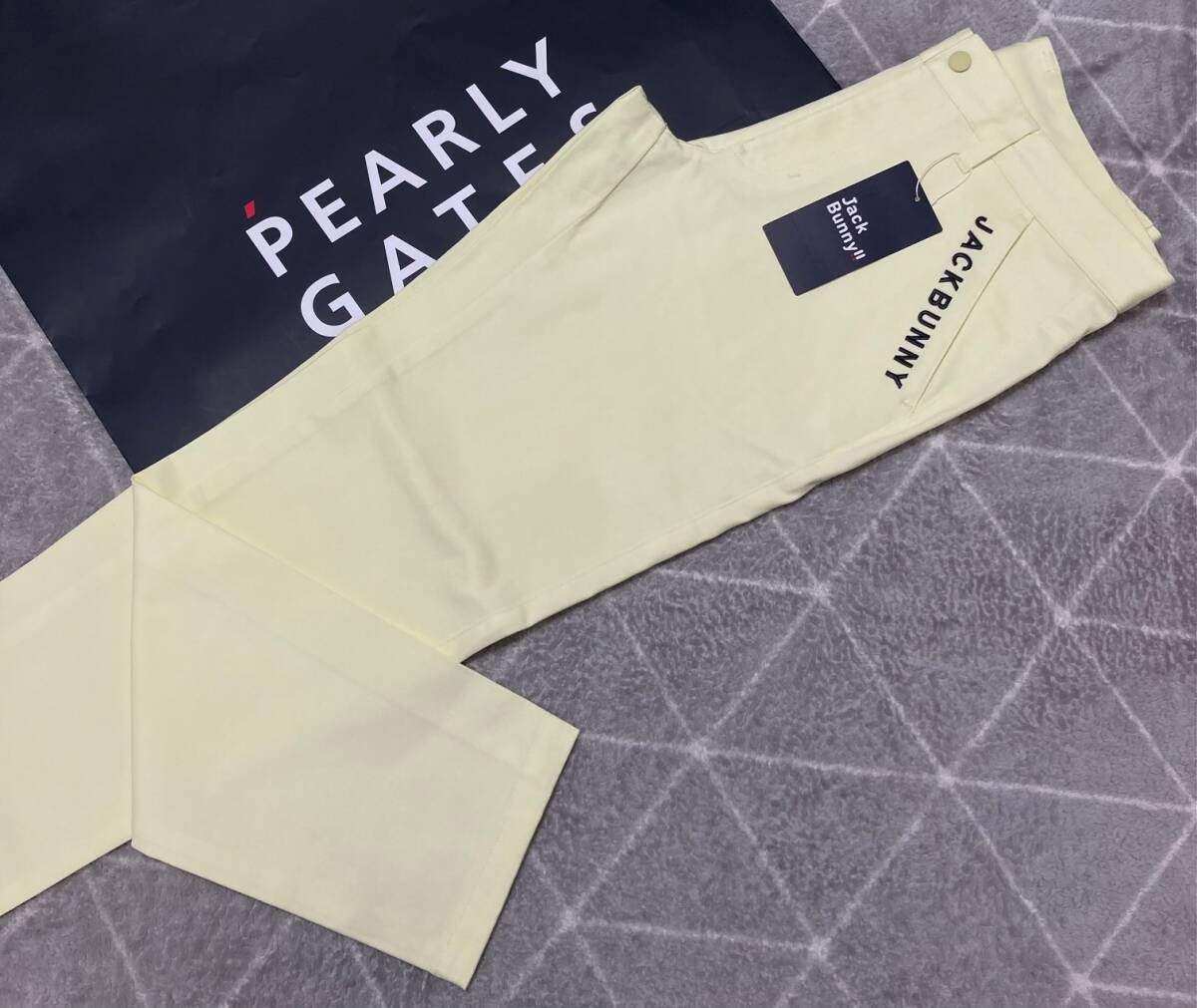 新品 パーリーゲイツ ジャックバニー 2WAYコットンストレッチパンツ(5)サイズL/黄 PEARLY GATES JACK BUNNY 2025年モデル拍卖