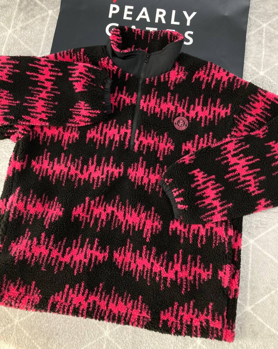 新品 パーリーゲイツ ジャックバニー 先染めボア ハーフジップアッププルオーバー(6)サイズLL/ピンク JACK BUNNY拍卖