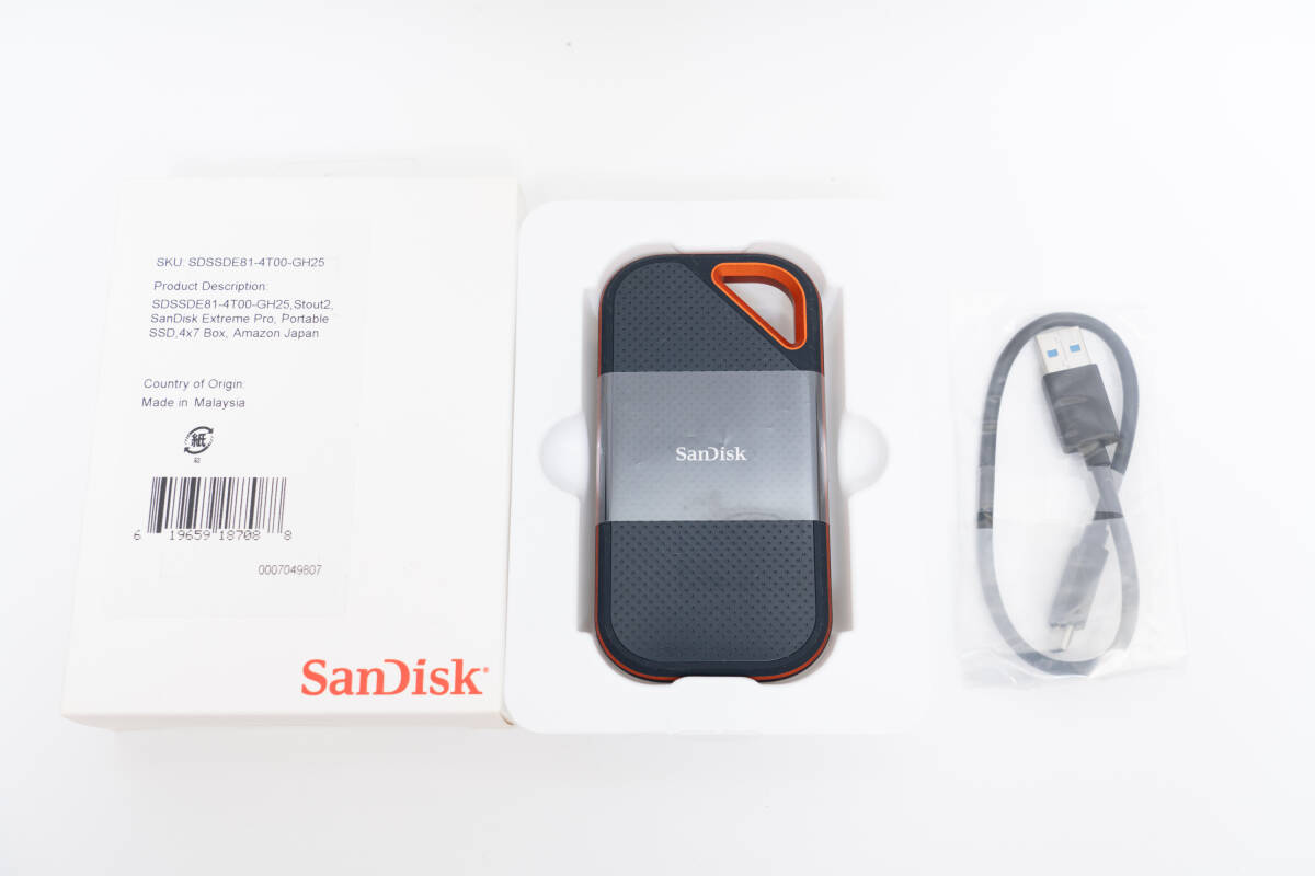 #386 SanDisk サンディスク SSD 外付けSSD 4TB USB3.2Gen2 SDSSDE81-4T00 ポータブルSSD拍卖