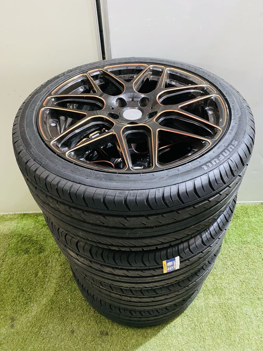 ◇ LEHRMEISTER レアマイスター 19インチ×8j 5穴ホイール PCD114 245/40R19 タイヤ付きホイール4本セット拍卖