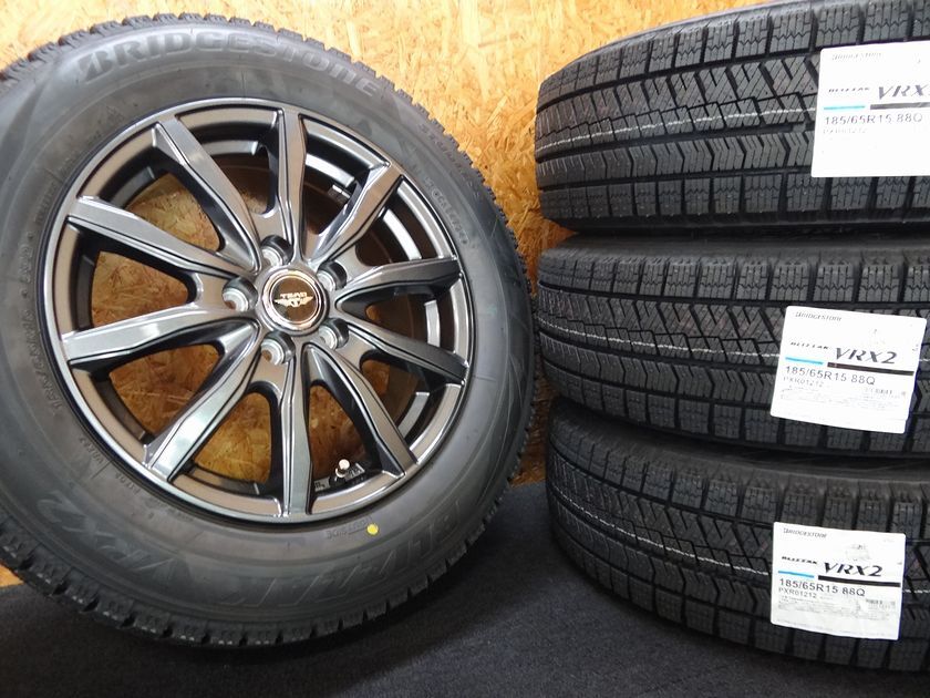 ★185/65R15 88Q ブリザック VRX2 BLIZZAK 24年製 Weds TEAD 5/100 +43 新型 シエンタ 等 スタッドレス 未使用 G拍卖
