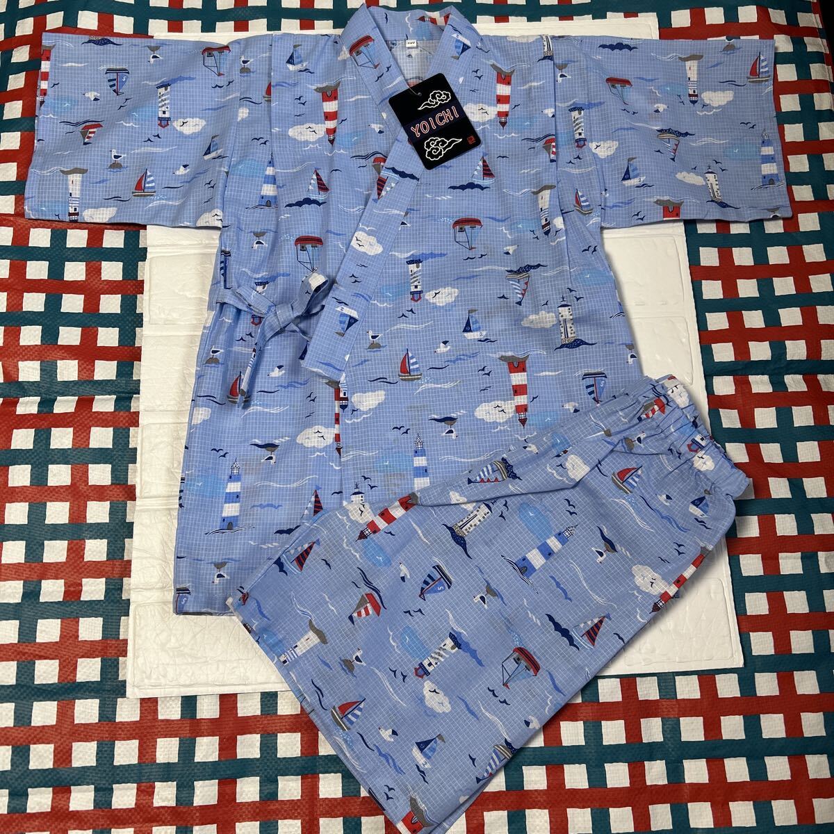 130㎝『 甚平』 ヨット柄 夏祭り拍卖