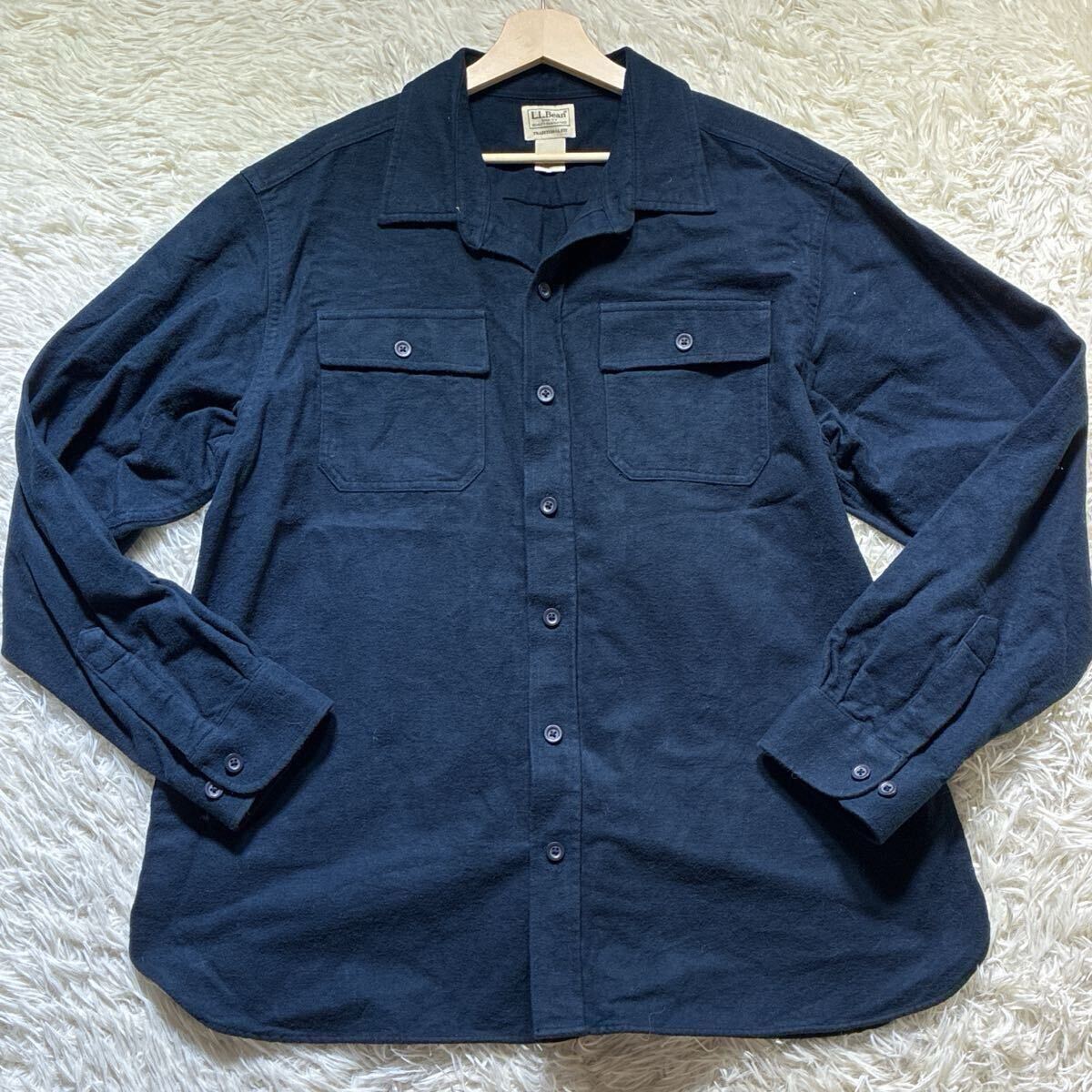 希少/XXLサイズ◎L.L.Bean エルエルビーン 長袖 コーデュロイ シャツ ジャケット 紺 ネイビー 90s 古着 ヴィンテージ メンズ トップス拍卖