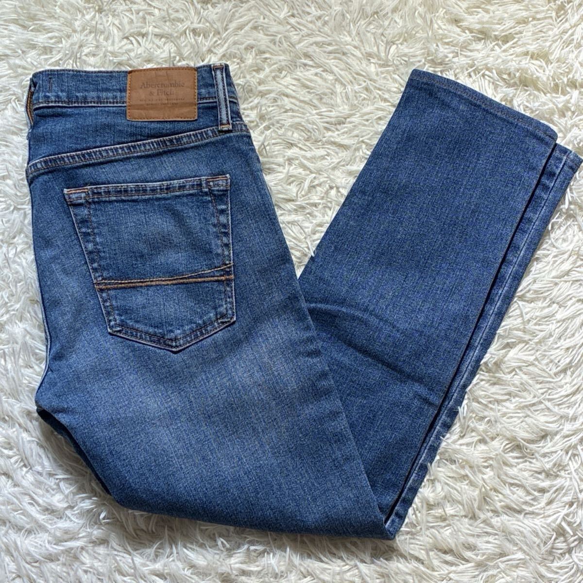 美品◎Abercrombie & Fitch アバクロ アバクロンビー&フィッチ デニムパンツ ジーンズ ジーパン 31×32 スキニー メンズ 拍卖