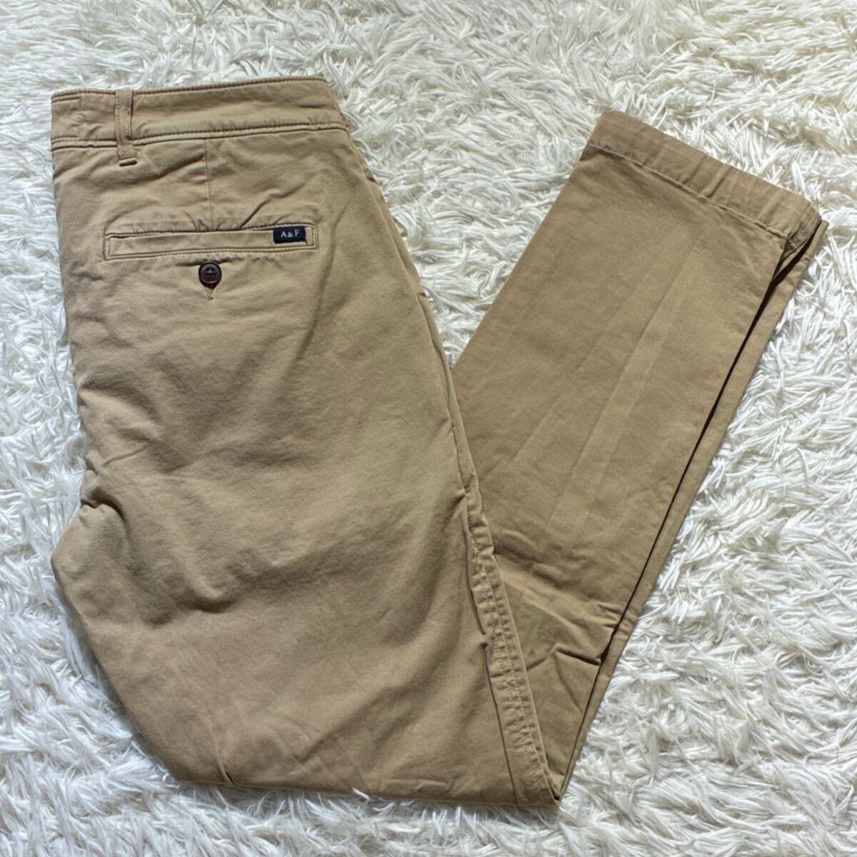 極美品◎Abercrombie & Fitch アバクロンビー&フィッチ アバクロ チノパン ワークパンツ W30 ベージュ メンズ 拍卖