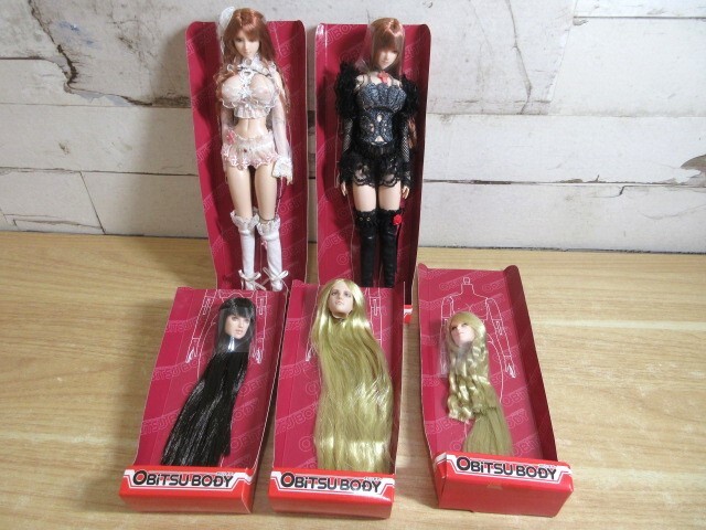 2B1-4「★1円~ ドール カスタム 素体 2体+ヘッド 3点」1/6 オビツ/ボークス/アゾン ドールヘッド カスタムドール 衣装 約27㎝ 現状品拍卖