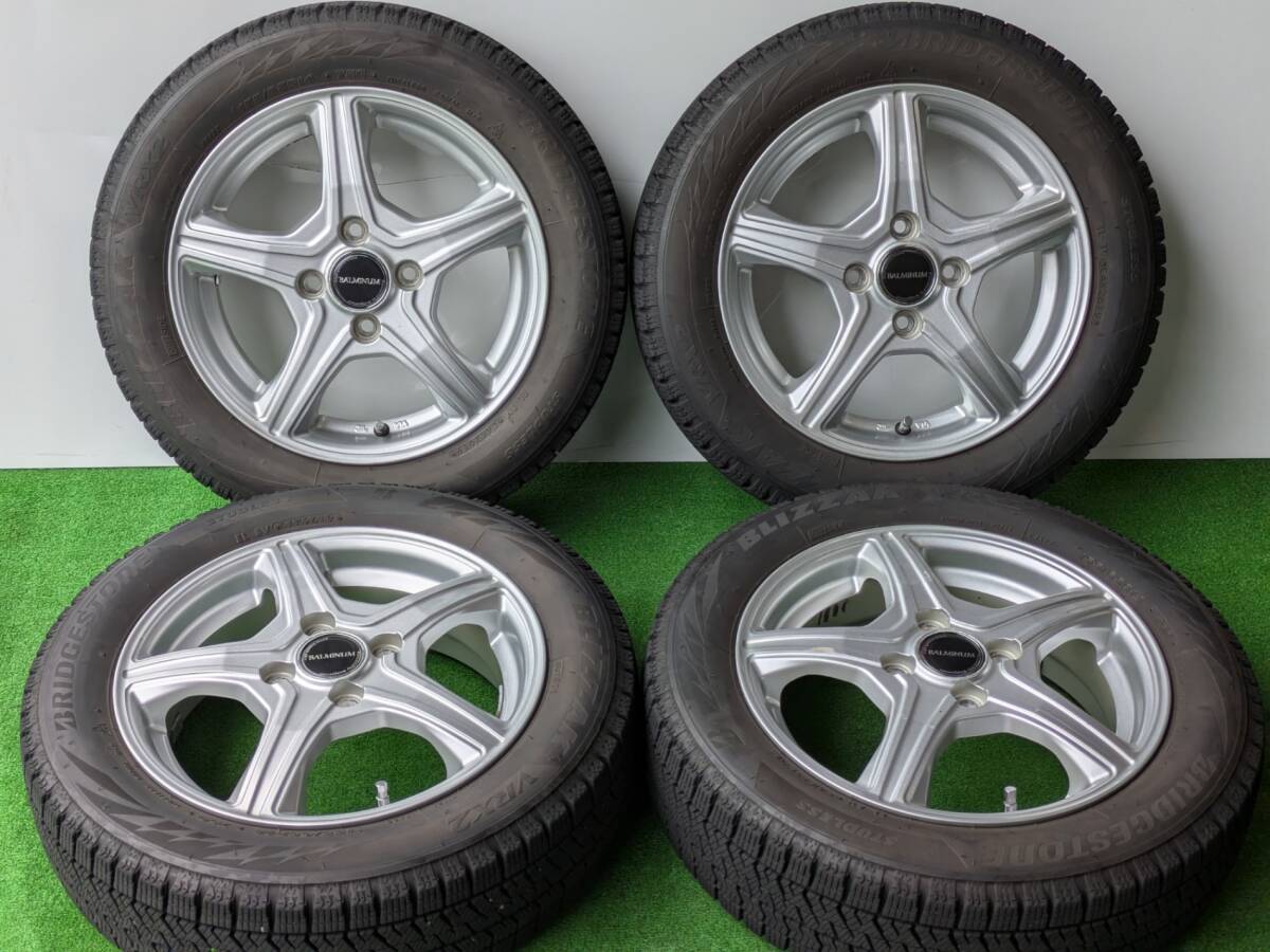 ■2019年製 ブリヂストン ブリザックVRX2 ■14インチアルミホイール付きスタッドレスタイヤ4本 ■155/65R14 75Q拍卖