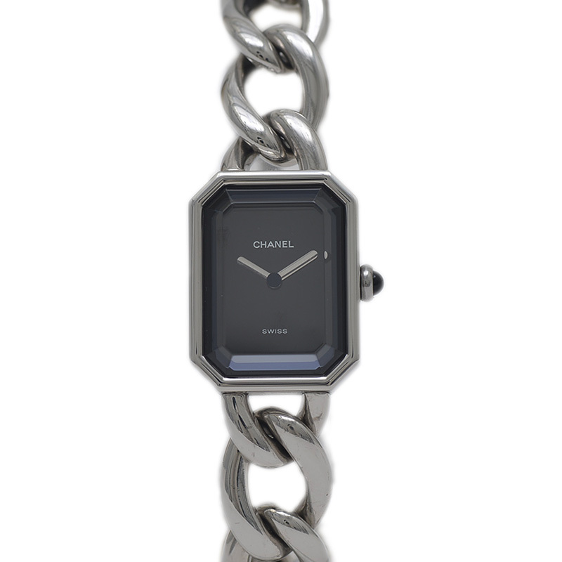 シャネル プルミエール レディース 黒文字盤 SS クォーツ H0451 Mサイズ拍卖