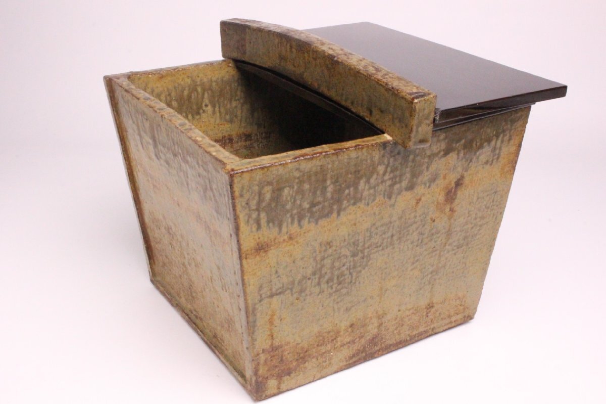 「狸庵RS」 御深井焼 釣瓶水指「合箱・専用布」/ おふけ焼 つるべ水指 ※旧家蔵 ☆本物保障☆u5tr8r9h拍卖