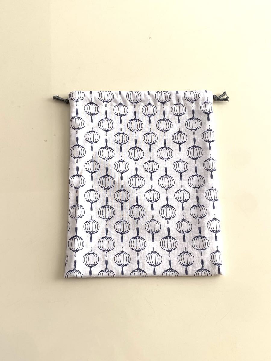 ハンドメイド★巾着袋 給食袋 和柄 提灯(1253)拍卖