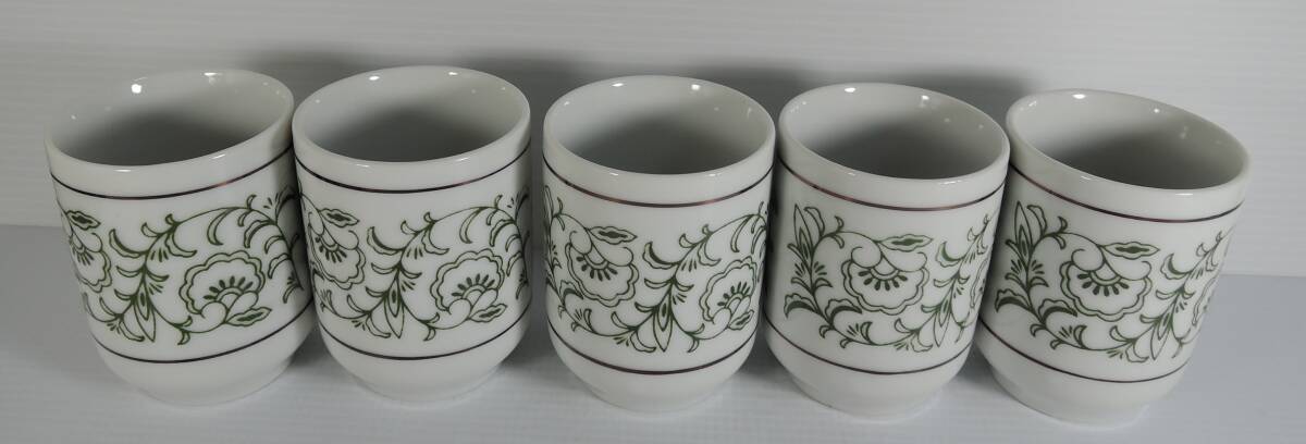 ☆T04 昭和レトロ■楽山?泉山? 湯飲み 5個 陶器製■未使用拍卖