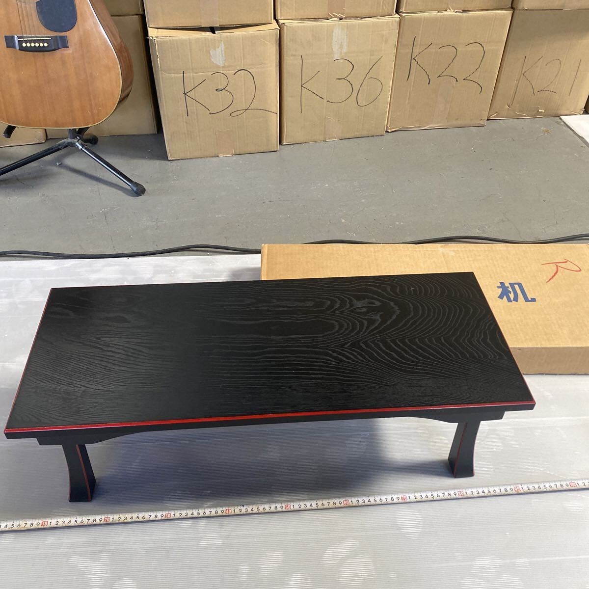 折りたたみ式 二月堂机 中古品 箱あり 仏事 法事 茶道具 家具 和風 インテリア 机 テーブル 木製 拍卖