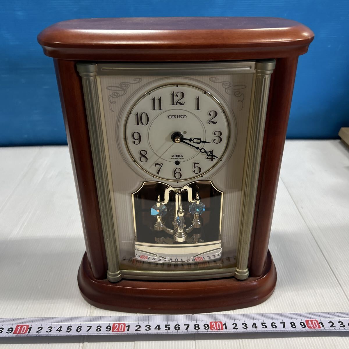 SEIKO 置時計 電波時計 置き時計 アンティーク セイコー 実働 BY227B 木製 クロック 乾電池式 インテリア拍卖