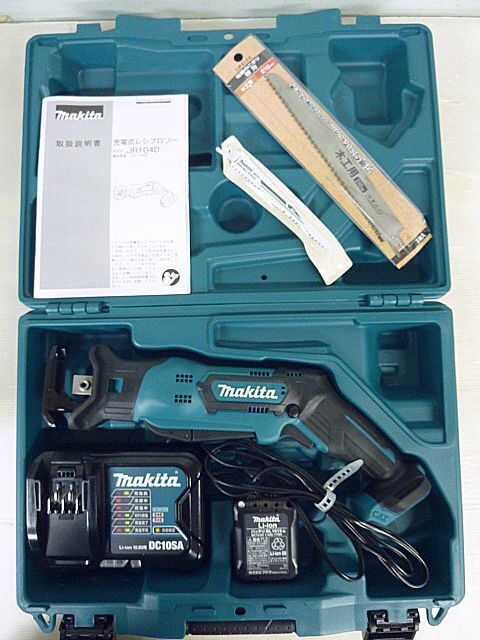 T634 超美品 マキタ makita 10.8V 充電式 レシプロソー JR104D 動作確認済み バッテリー/充電器/ケース 付き 電動 工具 DIY 切断機拍卖