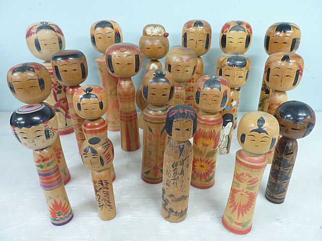T598H 伝統工芸 こけし 20体 まとめ 作者様々 中鉢君雄/小沢孝雄/文市/直樹/小島 等 昭和 レトロ 置物 日本 人形 創作 民芸品 コレクション拍卖