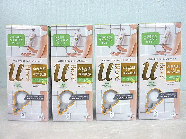 T648 新品未開封 ビオレu ザ ボディ ぬれた肌に使うボディ 乳液 ナチュラルシトラスティーの香り つりさげパック 300ml 4個セット 乾燥肌拍卖