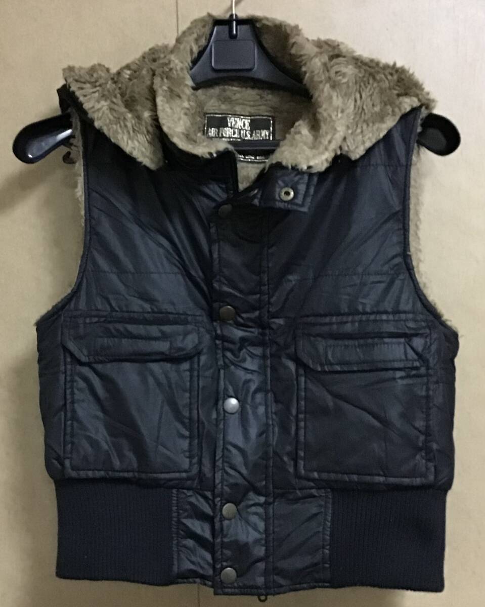 即決!VENCE AIR FORCE U.S.ARMY◆フード付きベスト◆リバーシブル拍卖