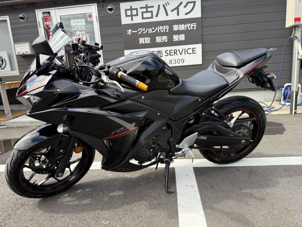 YZF-R3 YAMAHA 走行動画あり 不具合無し カスタム多数 車検R7.11まで 14385km ETC付 USB2口 社外マフラー スマホホルダー 拍卖