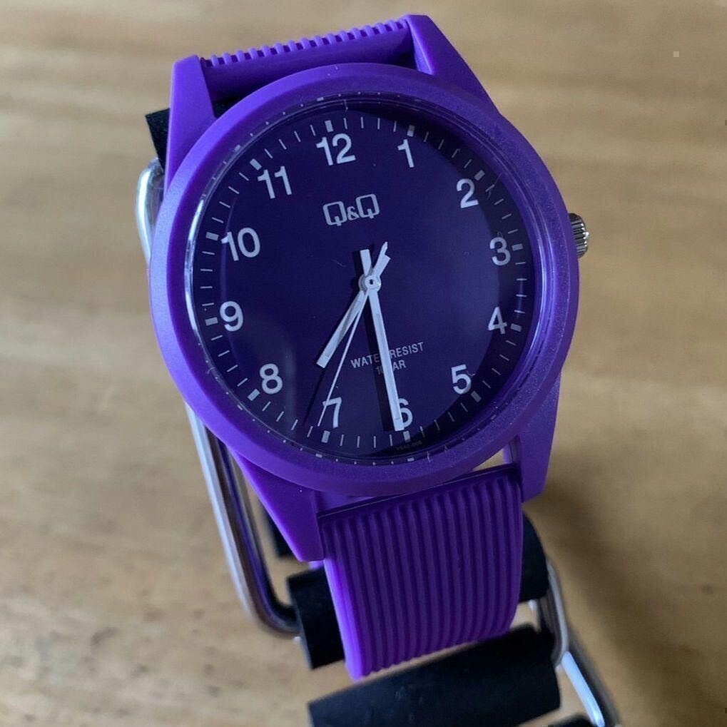 【新品・箱なし】シチズン CITIZEN 腕時計 メンズ レディース VS40-008 Q&Q クォーツ パープル拍卖