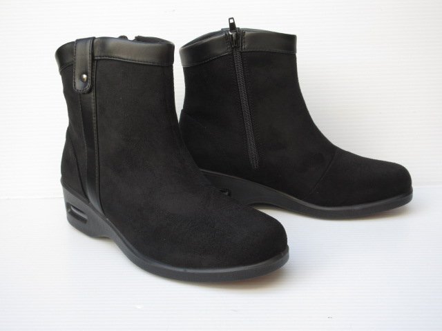 防水防滑 ブーツ 23.5 アイアイ AIAI 9559 黒 エアソール 幅広 4E 婦人 レディース ウインター スノー ショート ブーツ 雪寒地 防寒 通勤拍卖