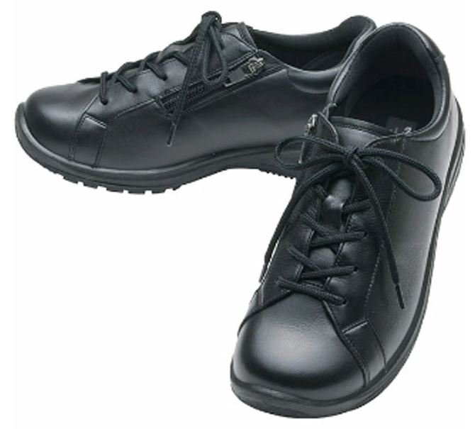 膝に効く!アサヒ メディカルウォーク L001 黒 25.0 ファスナー付 婦人 レディース 日本製 ウォーキングシューズ レザースニーカー 本革拍卖