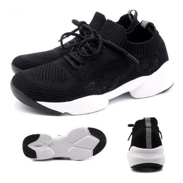 かかと踏み付けOK 柔らかニット 24.5 SPEEDY DUCK 8900 ブラック 超軽量 カジュアル ウォーキング シューズ 婦人 レディース スニーカー拍卖