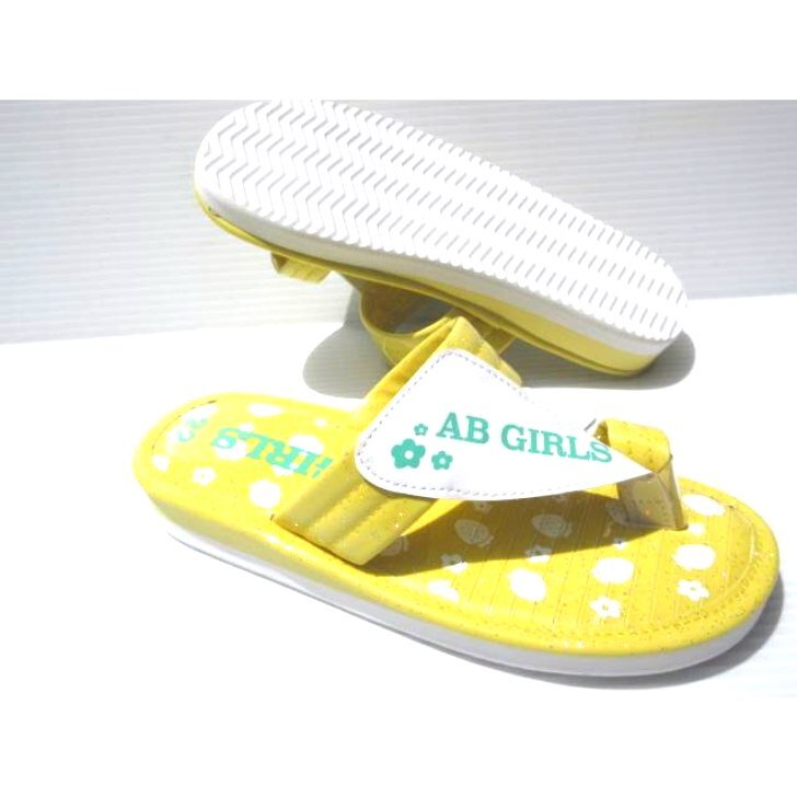 水濡れOK! ユビ付き 指付き ゆび はなお 付き ビーチ サンダル 23.0 AB GIRLS 1111 イエロー キッズ チャイルド 女の子 ビーサン つっかけ拍卖
